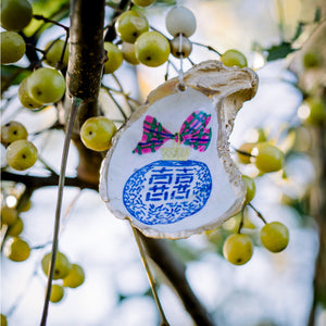 Double Happy Chinoiserie Ball – Oyster Ornament