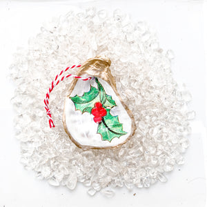 Holly Jolly  – Oyster Ornament